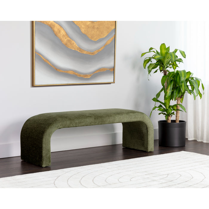 Sunpan Nahara Fully Upholstered Fabric Bench