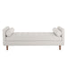 Sunpan Donnie Mina Ivory Polyester Fabric Bench 