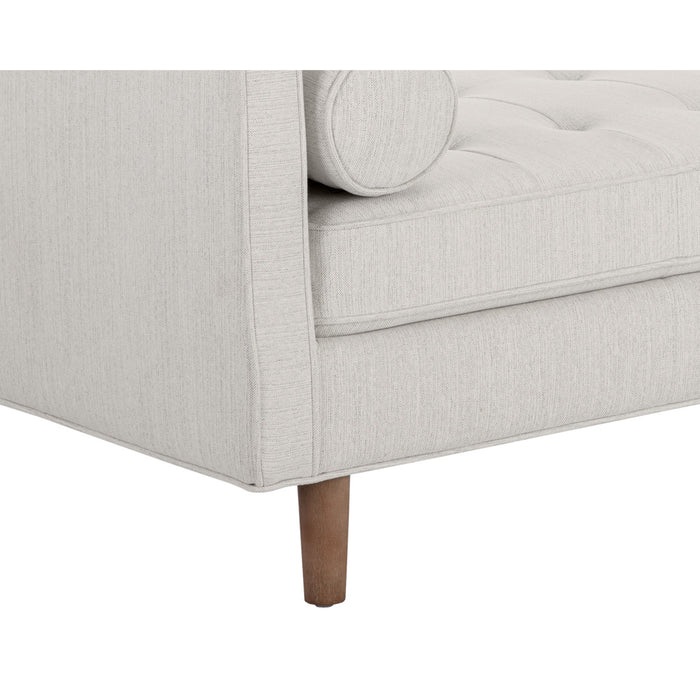 Sunpan Donnie Mina Ivory Polyester Fabric Bench 