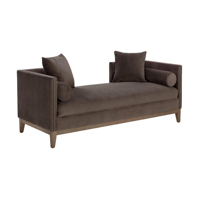 Sunpan Vittoria Brown Fabric Mid Century Modern Daybed