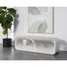 Sunpan Kurver Indoor and Outdoor White Concrete Bench