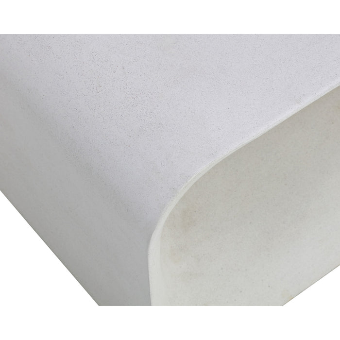 Sunpan Kurver Indoor and Outdoor White Concrete Bench