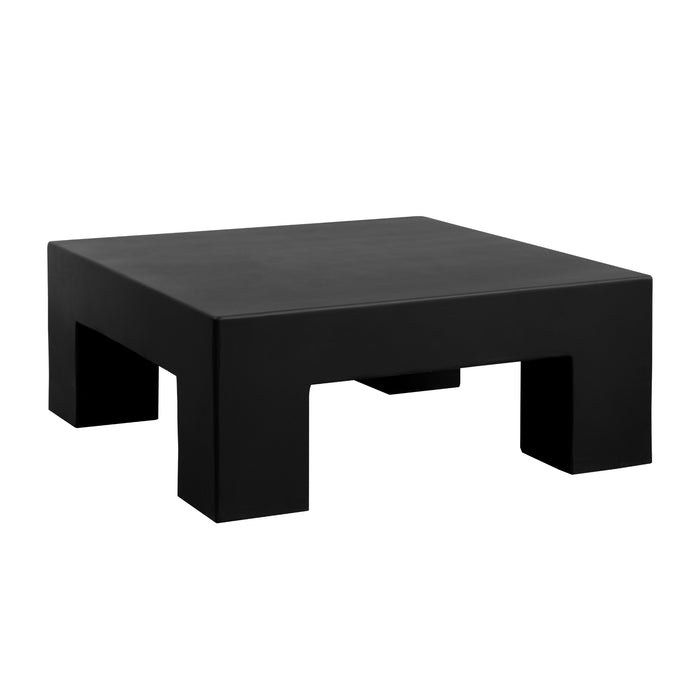 Sunpan Renley Indoor and Outdoor Black Square Concrete Coffee Table