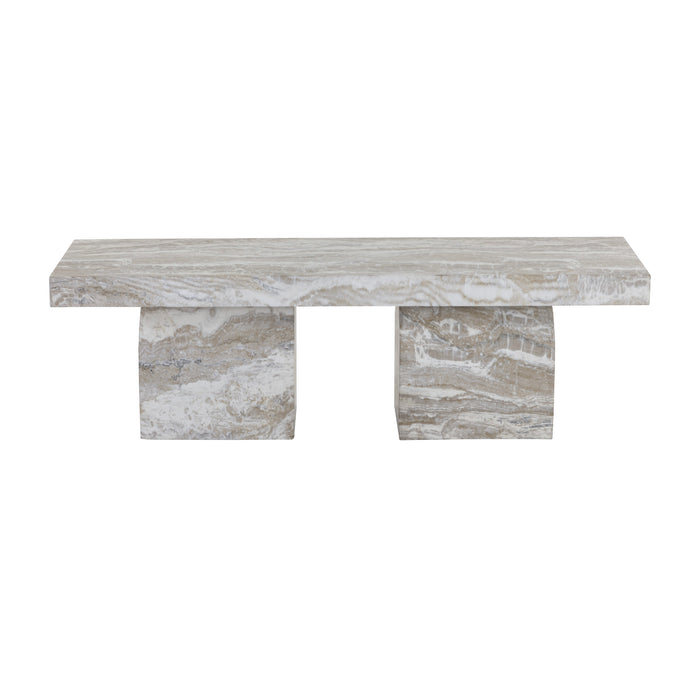 Sunpan Colohan Grey Faux Marble Look Concrete Bench