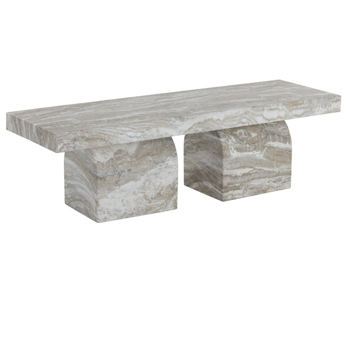 Sunpan Colohan Grey Faux Marble Look Concrete Bench