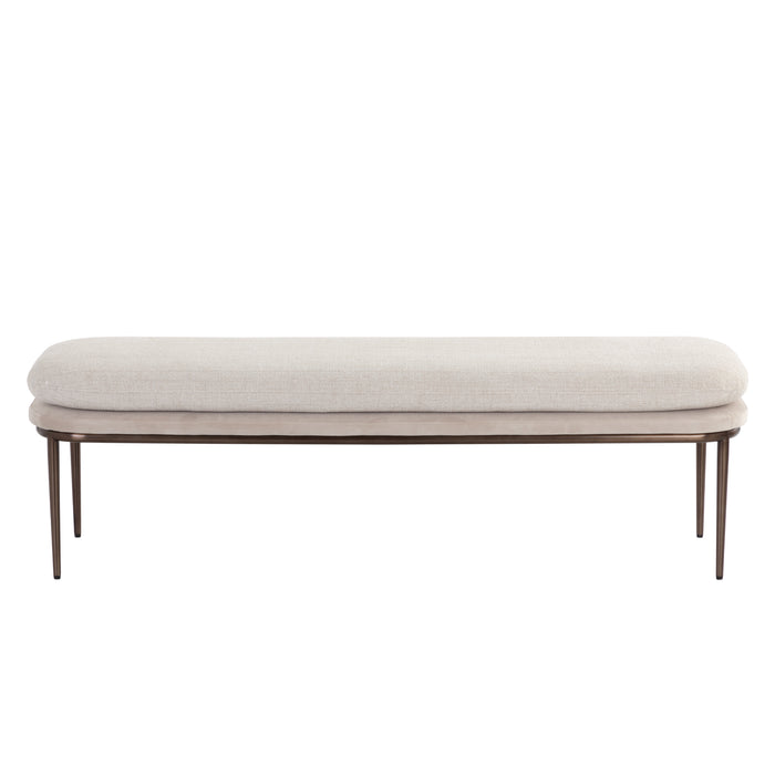 Sunpan Koffi Polyester Fabric Metal Base Bench