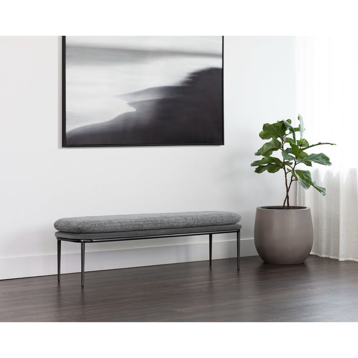 Sunpan Koffi Polyester Fabric Metal Base Bench