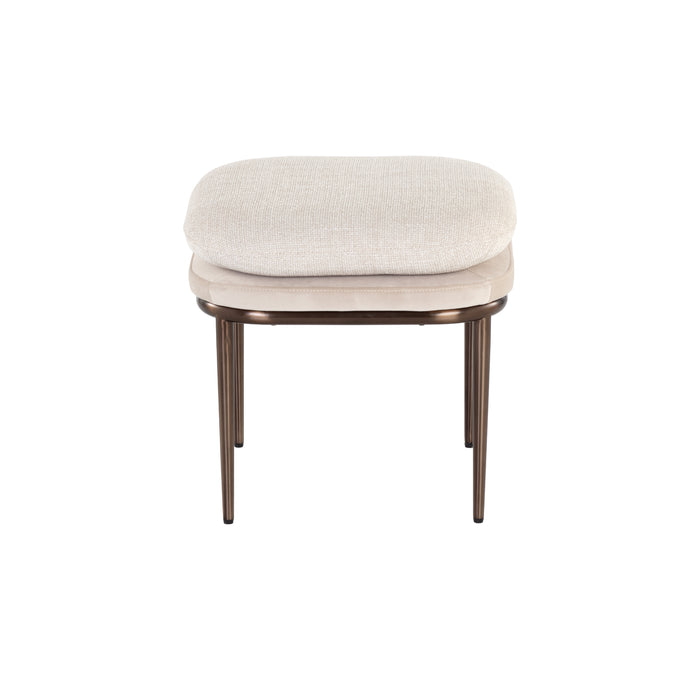 Sunpan Koffi Chacha Cream Polyester Fabric Stool 