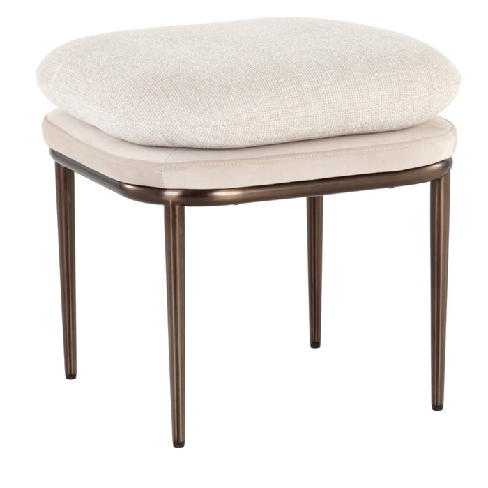 Sunpan Koffi Chacha Cream Polyester Fabric Stool 