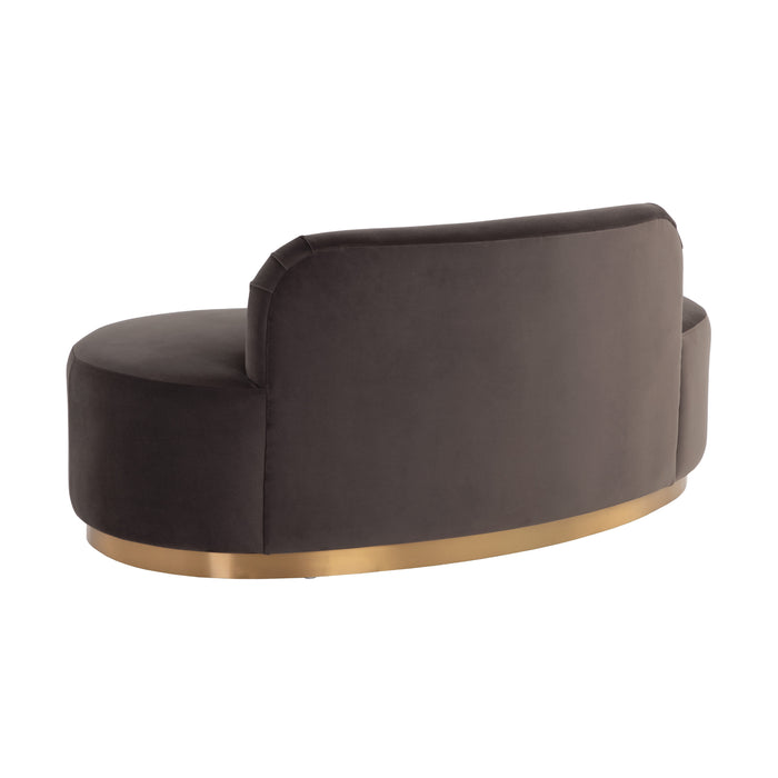 Sunpan Cassey Polyester Fabric Stainless Steel Gold Base Bench