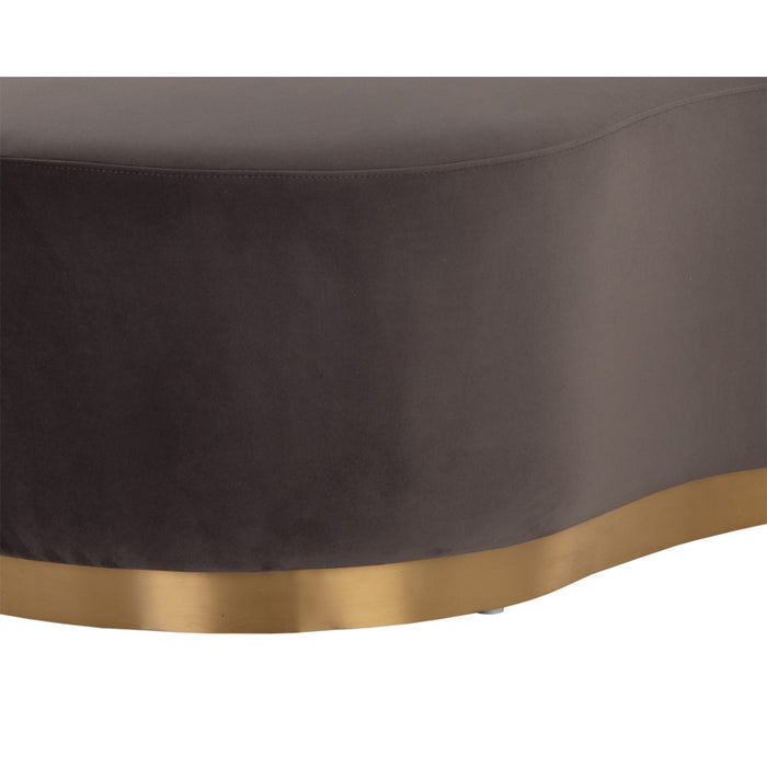 Sunpan Cassey Polyester Fabric Stainless Steel Gold Base Bench