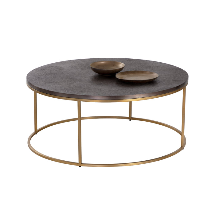 Sunpan Enya Round Aluminum Gold Coffee Table 