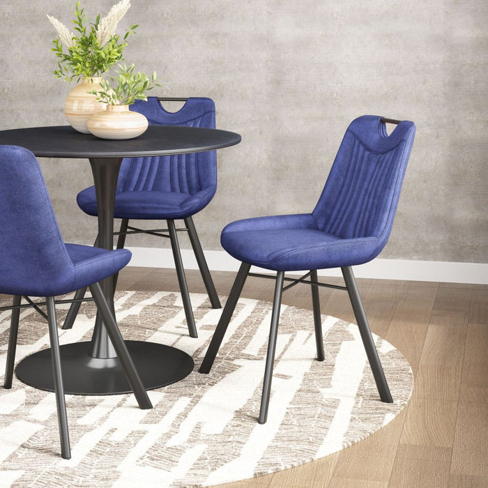 Zuo Modern Opus 4 Person Dining Table and Tyler Blue Dining Set