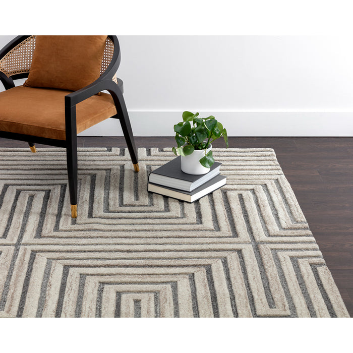 Sunpan Oslow Beige Hand-Tufted Wool Area Rug