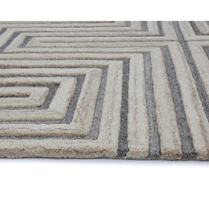 Sunpan Oslow Beige Hand-Tufted Wool Area Rug