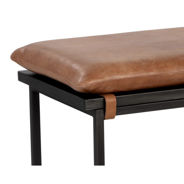 Sunpan Zancor Brown Bovine Leather Bench 