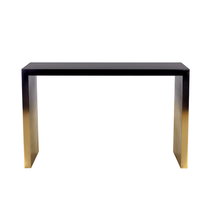 Sunpan Monaro Black Gold Ombre Stainless Steel Console Table 