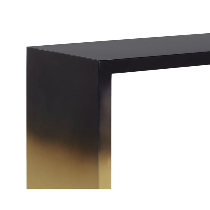 Sunpan Monaro Black Gold Ombre Stainless Steel Console Table 