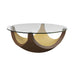 Sunpan Burnell Round Tempered Glass Top Gold Coffee Table 