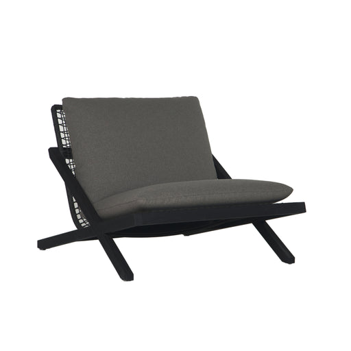 Sunpan Bari Black Fabric Mid Century Modern Lounge Chair 