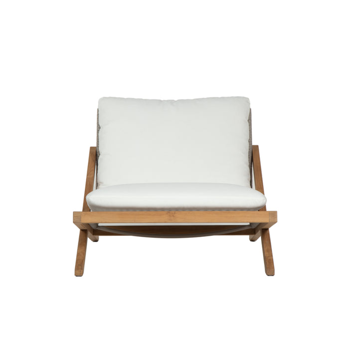 Sunpan Bari White Fabric Mid Century Modern Lounge Chair 