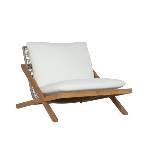 Sunpan Bari White Fabric Mid Century Modern Lounge Chair 