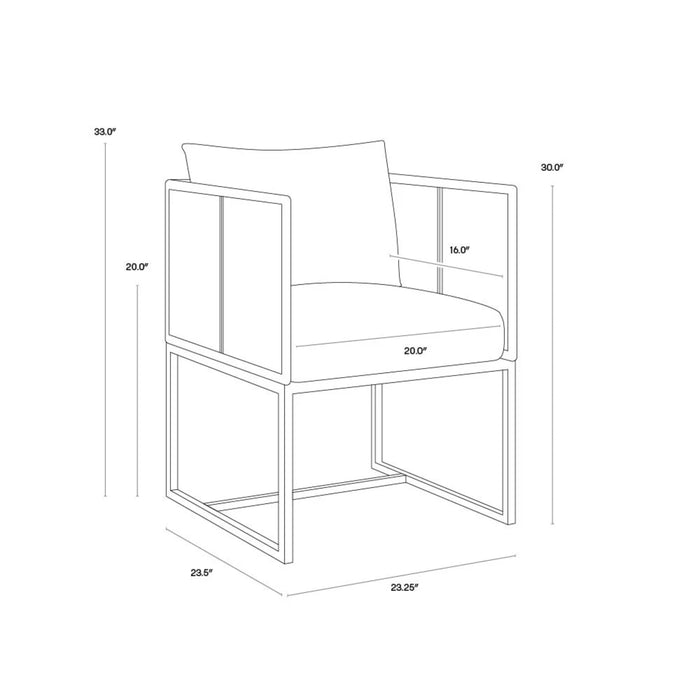 Sunpan Modern Crete Outdoor Fabric Dining Armchair