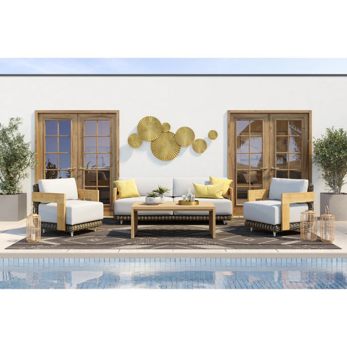 Sunpan Modern Coffee Table Potenza Armchair and Sofa Outdoor Patio Set