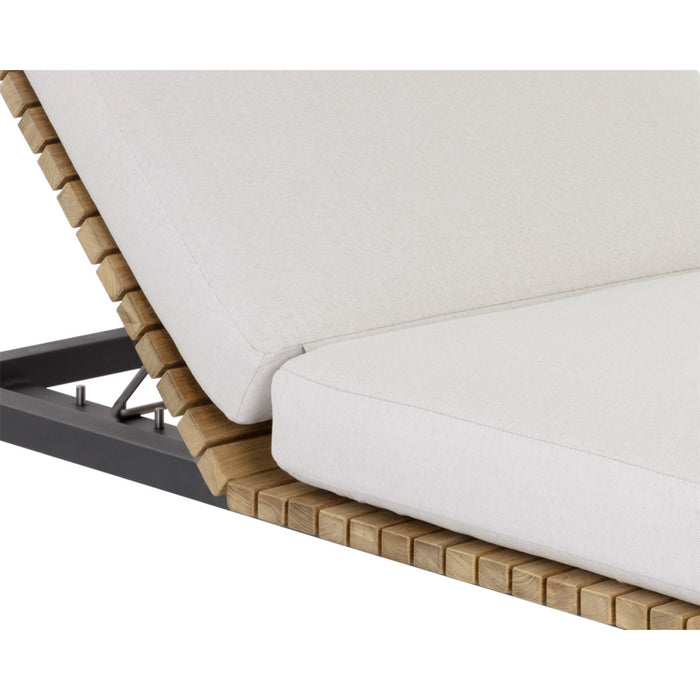 Sunpan Modern Geneve White Outdoor Sun Lounger