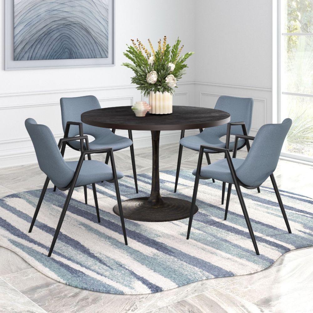 Zuo Modern Seattle Round Black Dining Set — TableUps