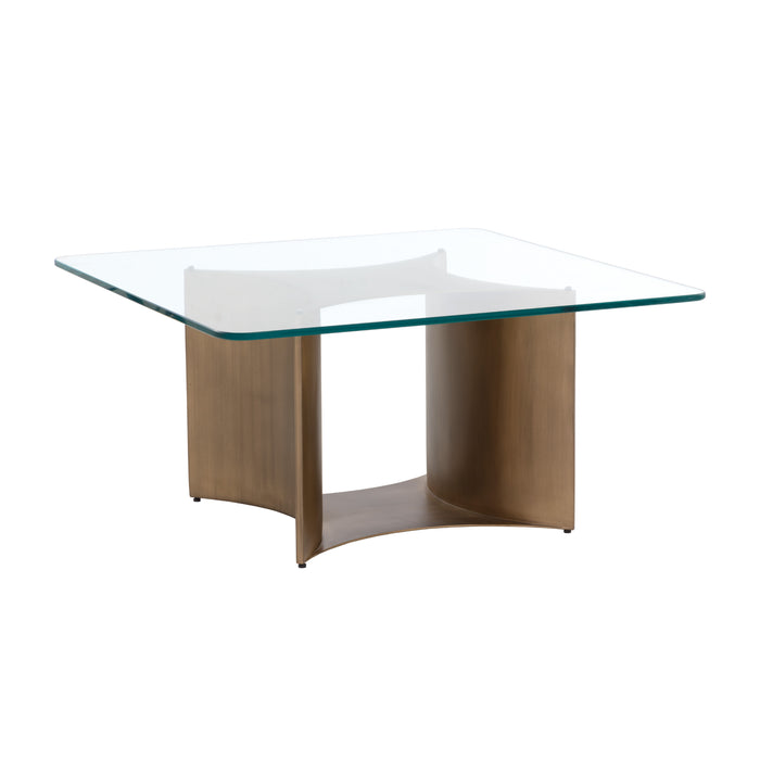 Sunpan Denver Square Clear Tempered Glass Coffee Table 