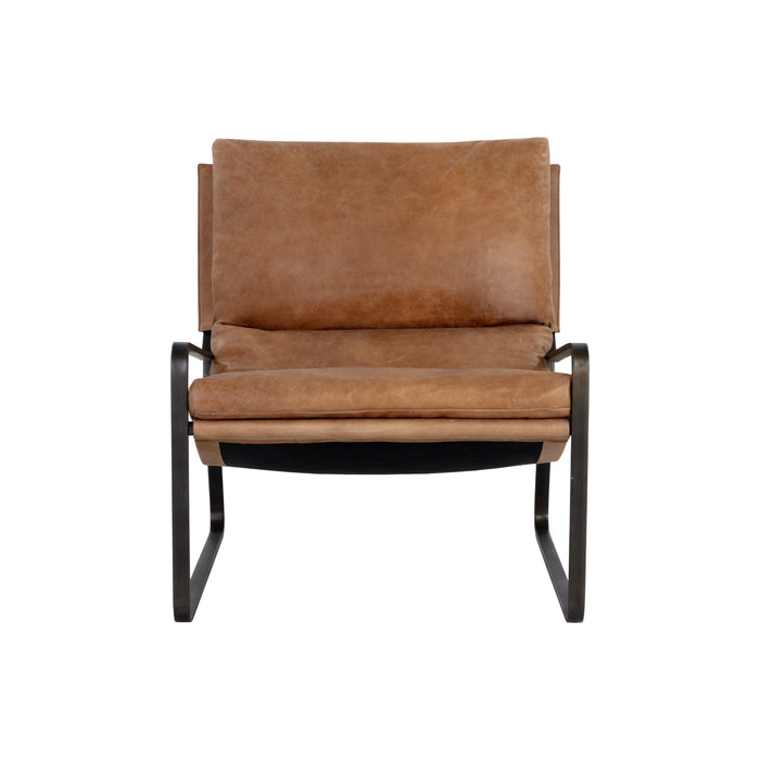 Sunpan Zancor Tan Leather Lounge Chair 