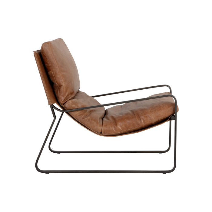 Sunpan Zancor Tan Leather Lounge Chair 