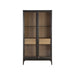 Sunpan Cecilia Tempered Glass Doors Acacia Veneer Display Cabinet 