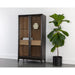 Sunpan Cecilia Tempered Glass Doors Acacia Veneer Display Cabinet 