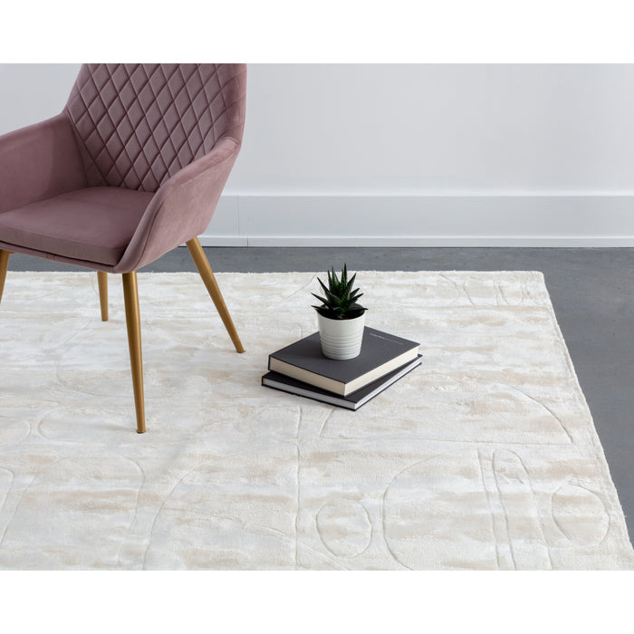 Sunpan Caruso Modern Hand-Loomed White Area Rug