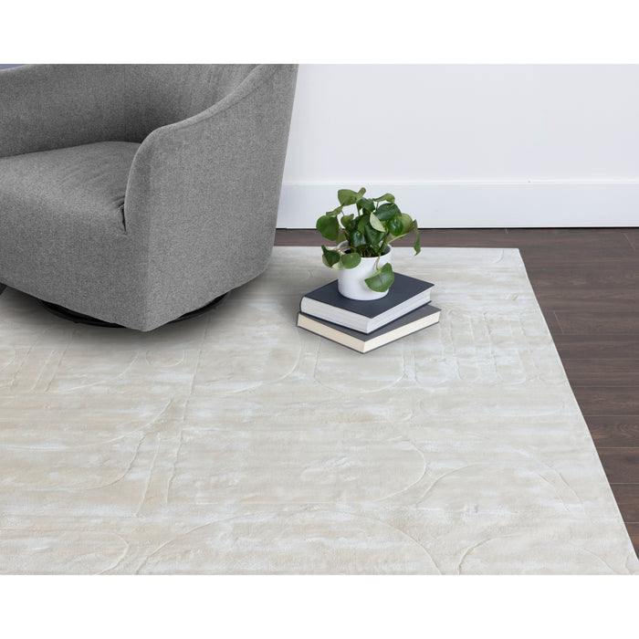 Sunpan Caruso Modern Hand-Loomed White Area Rug