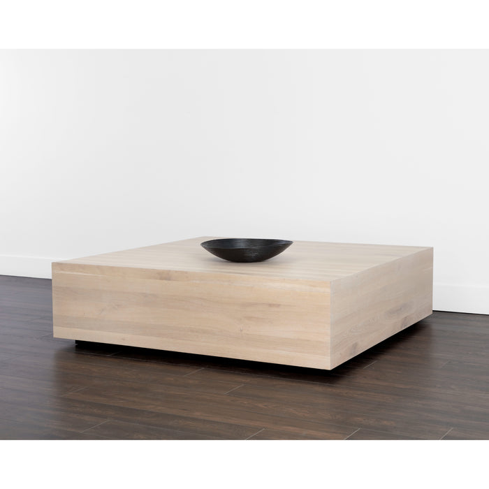 Sunpan Frezco Square Light Oak Wood Coffee Table