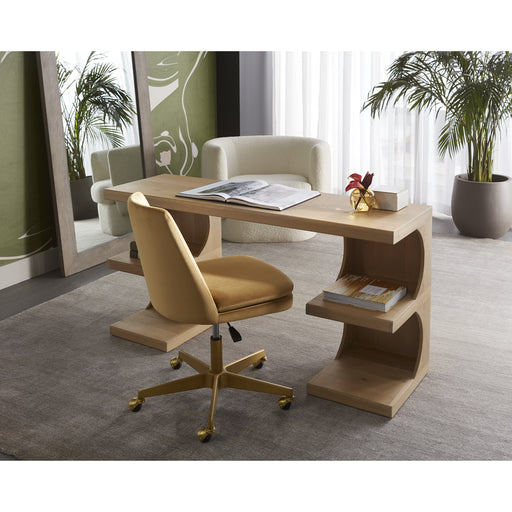 Sunpan Catrine Natural Solid Oak Wood Desk 