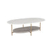 Sunpan Deja Oval White Banswara Marble Coffee Table 