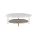 Sunpan Deja Oval White Banswara Marble Coffee Table 