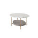 Sunpan Deja Oval White Banswara Marble Coffee Table 