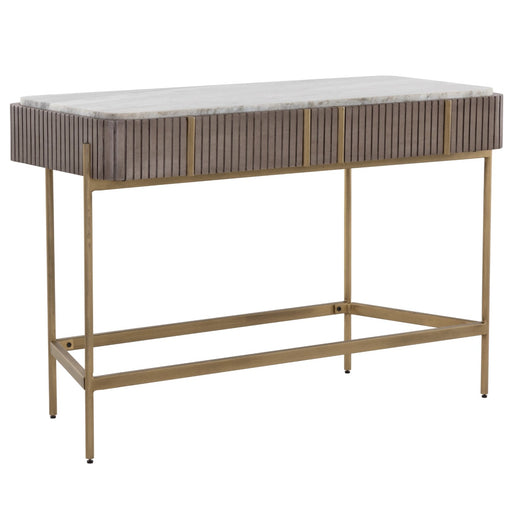 Sunpan Mauro Grey Marble Wood Top Console Table 