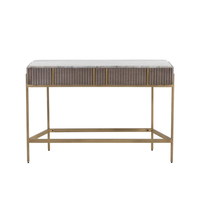 Sunpan Mauro Grey Marble Wood Top Console Table 