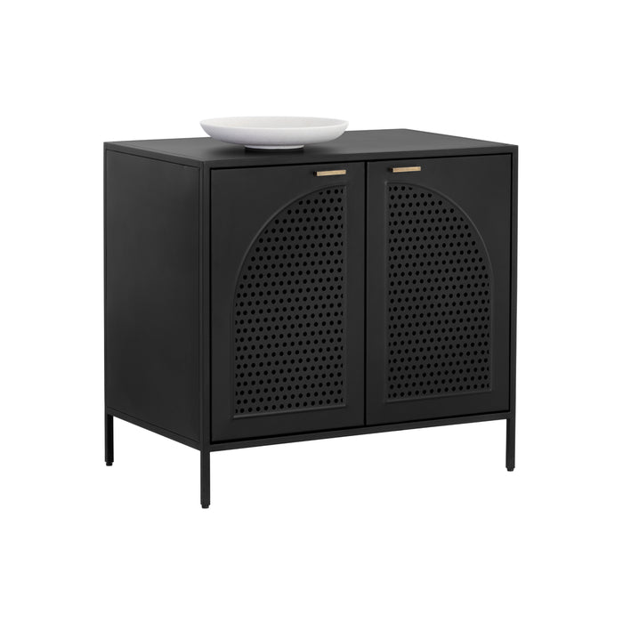 Sunpan Aziza Powder Coated Black Iron Nightstand 