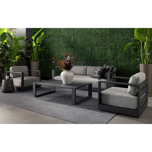 Sunpan Modern Coffee Table Salerno Armchair and Sofa Outdoor Patio Set