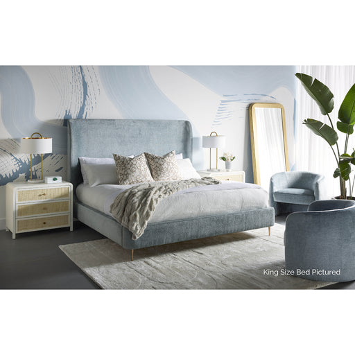 Sunpan Tierra Bergen French Blue Polyester Fabric Bed