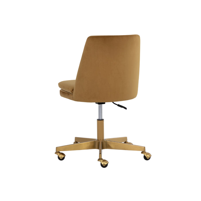 Sunpan Berget Brown Fabric Swivel Office Chair