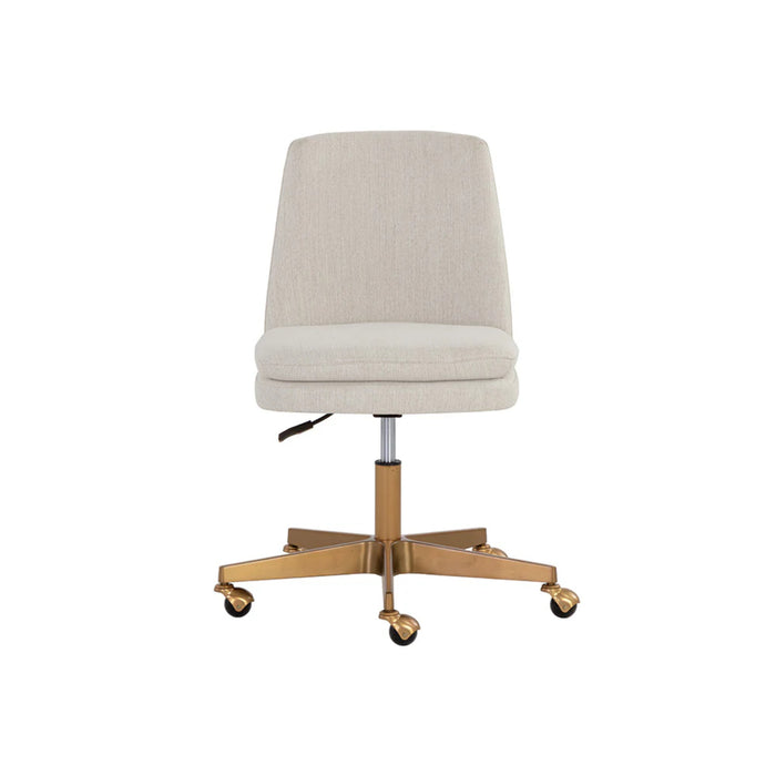 Sunpan Modern Chair and White Wood Ilona Desk Office Set