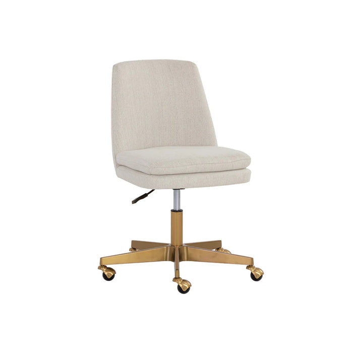 Sunpan Modern Chair and White Wood Ilona Desk Office Set